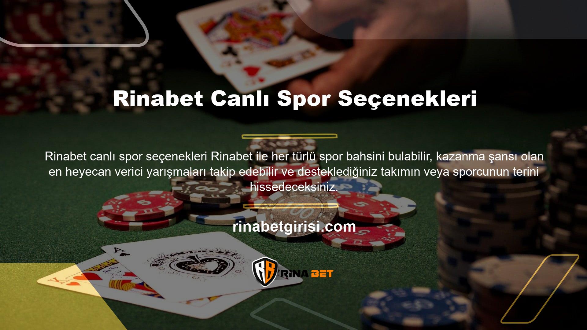 Maç sırasında oynatılabilecek bahis seçenekleri ve maçtan önce yapılabilecek bahisler Rinabet çok çekici özelliklerdir